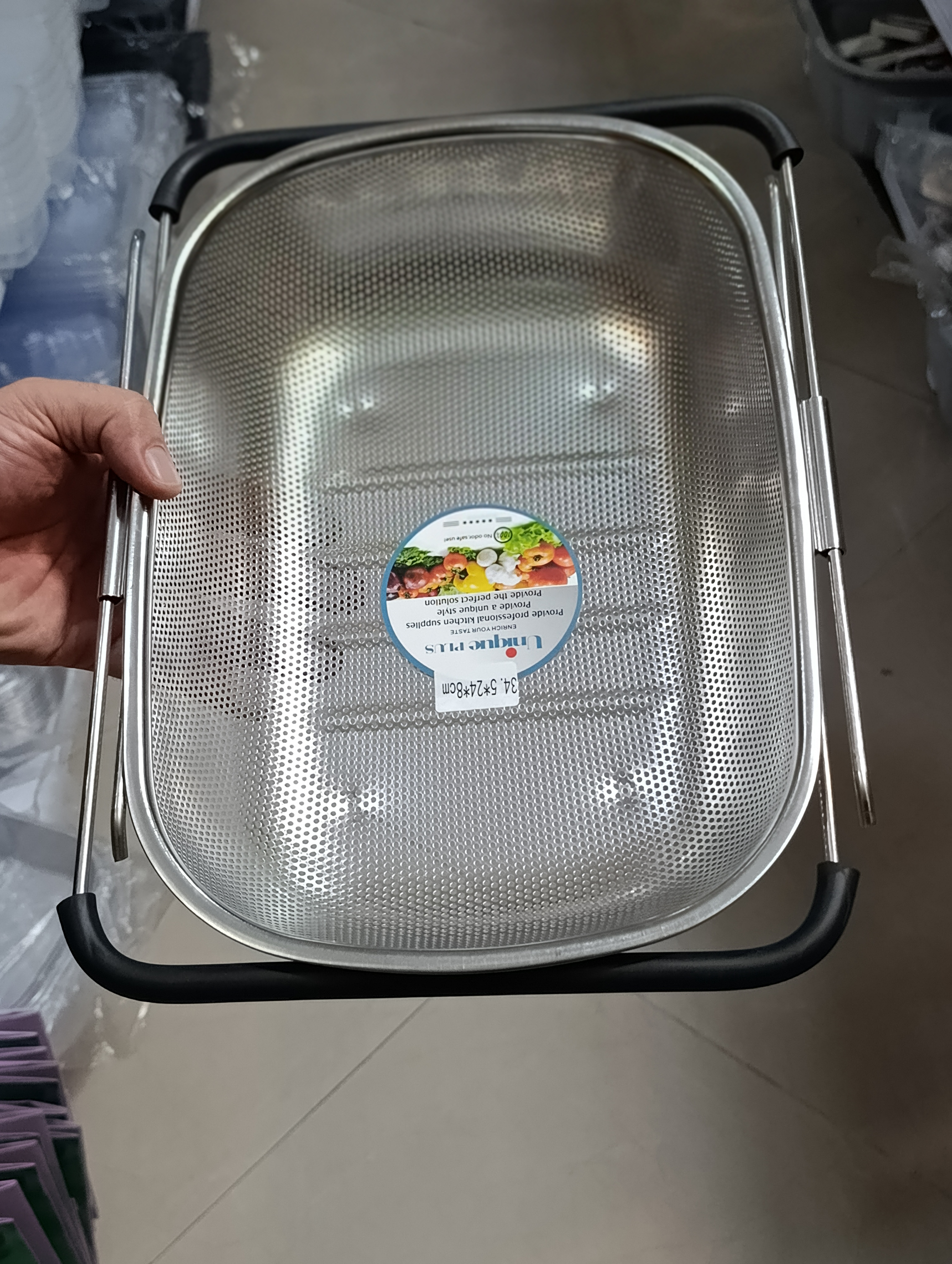 آبکش سینک استیل مدل پانچی دسته کشویی